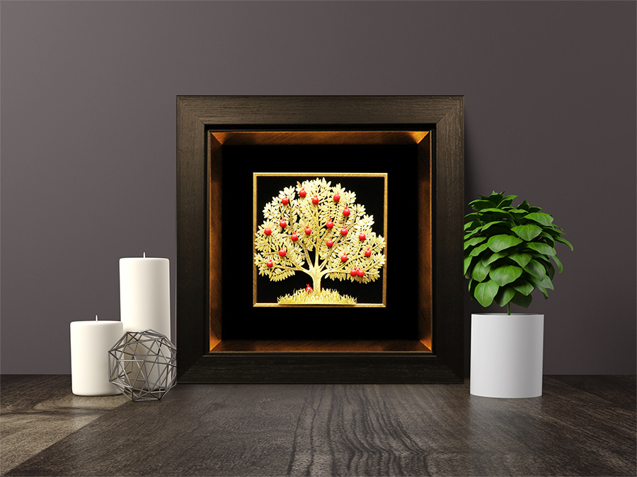 تابلو طلا تصویر درخت انار